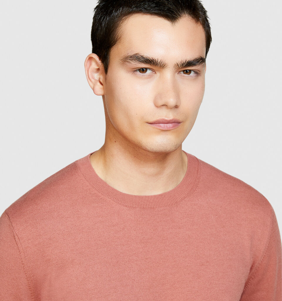 Slim fit sweater - men's crew neck sweaters - Salmon | Sisley image number 5